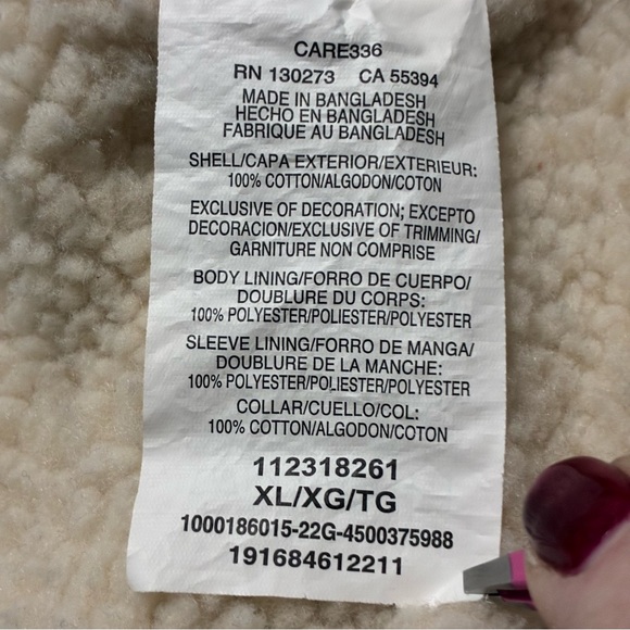 Wrangler Corduroy Sherpa Lined Button Up Western Jacket Youth Boys Size XL - Picture 7 of 7